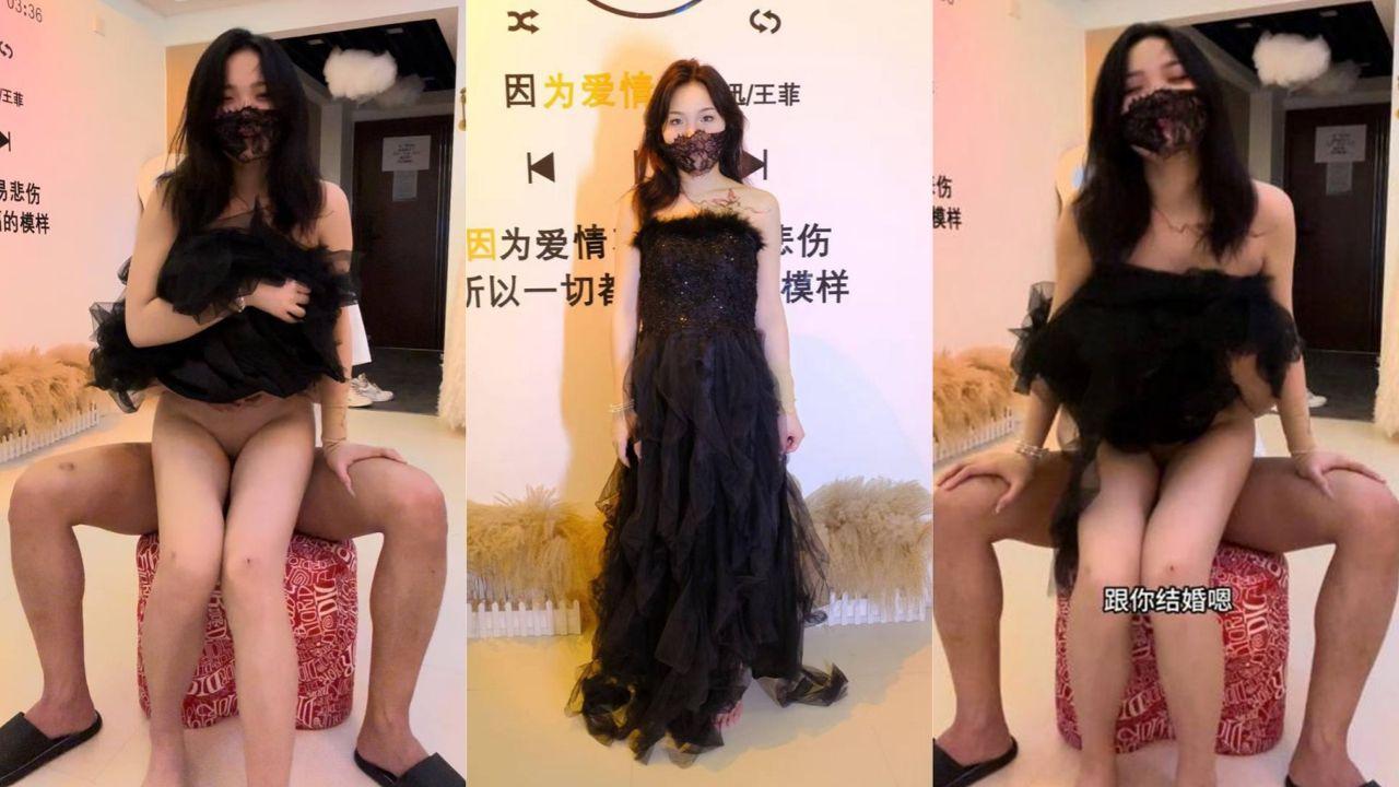 趁哥哥熟睡穿黑色婚纱大胆挑逗 深夜酒店口交狂撸 骑乘后入高潮迭起 淫水四溢爽到痉挛！