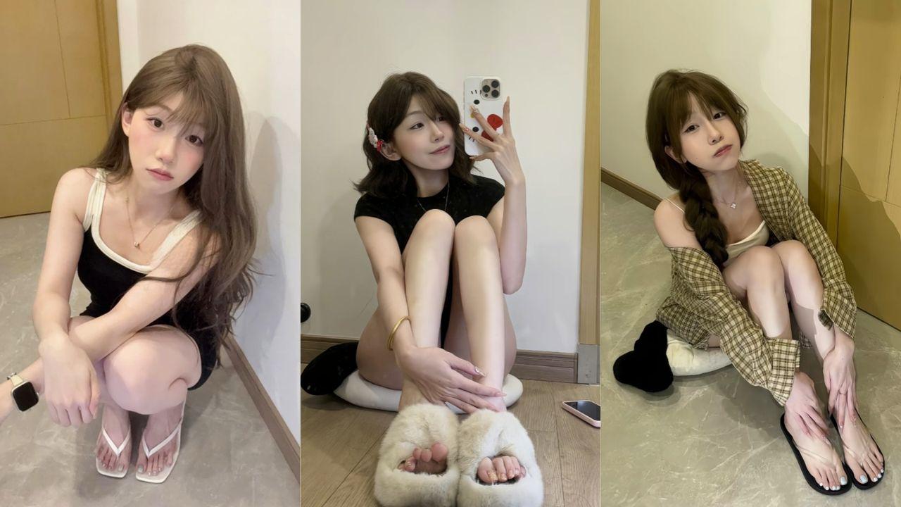 抖音极品嫩妹别拔虎牙金主定制舔脚足交吞袜私拍流出 绝美玉足诱惑无比 足控党这下有福了！