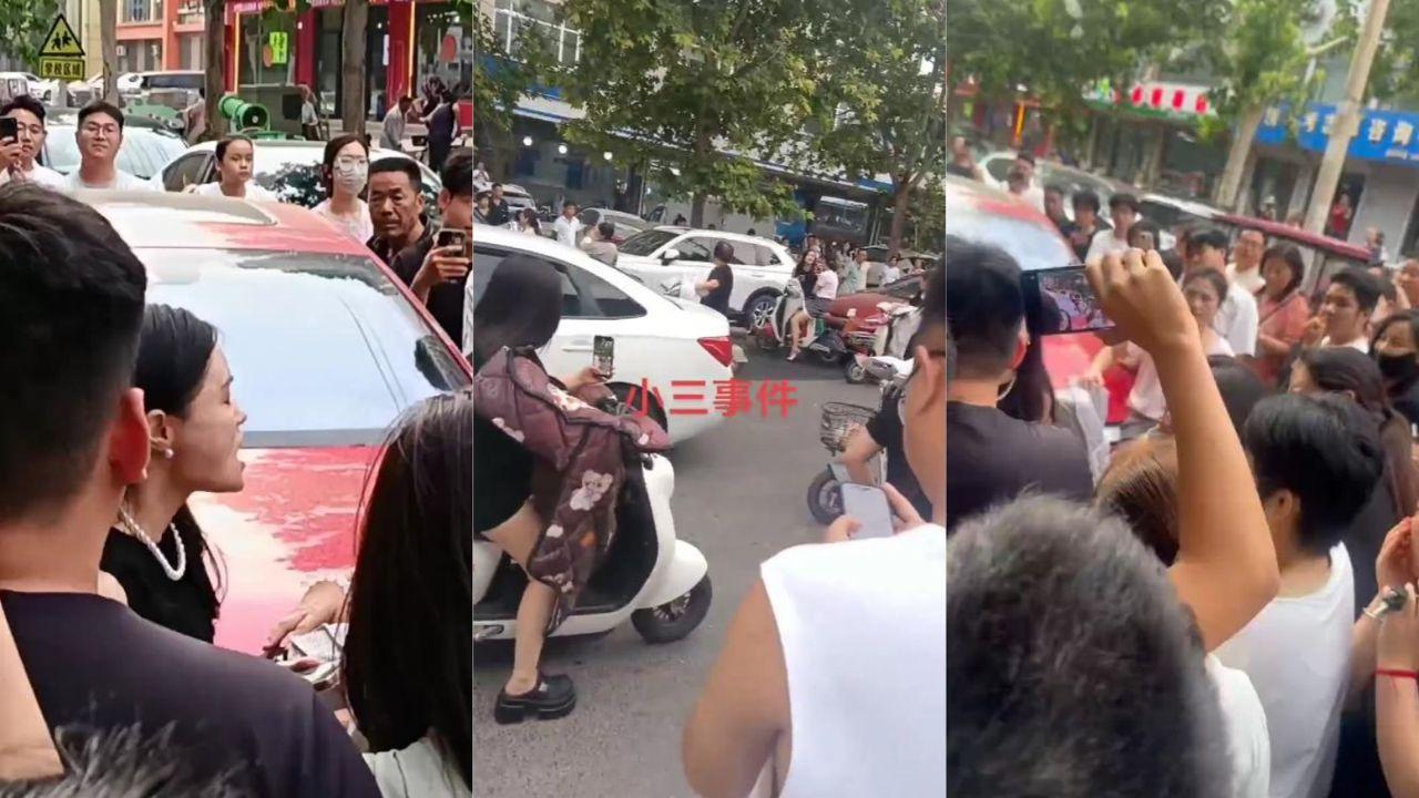 河北永年街头原配抓小三视频流出 车上对峙撕扯激情四射 家庭恩怨让人疯狂！