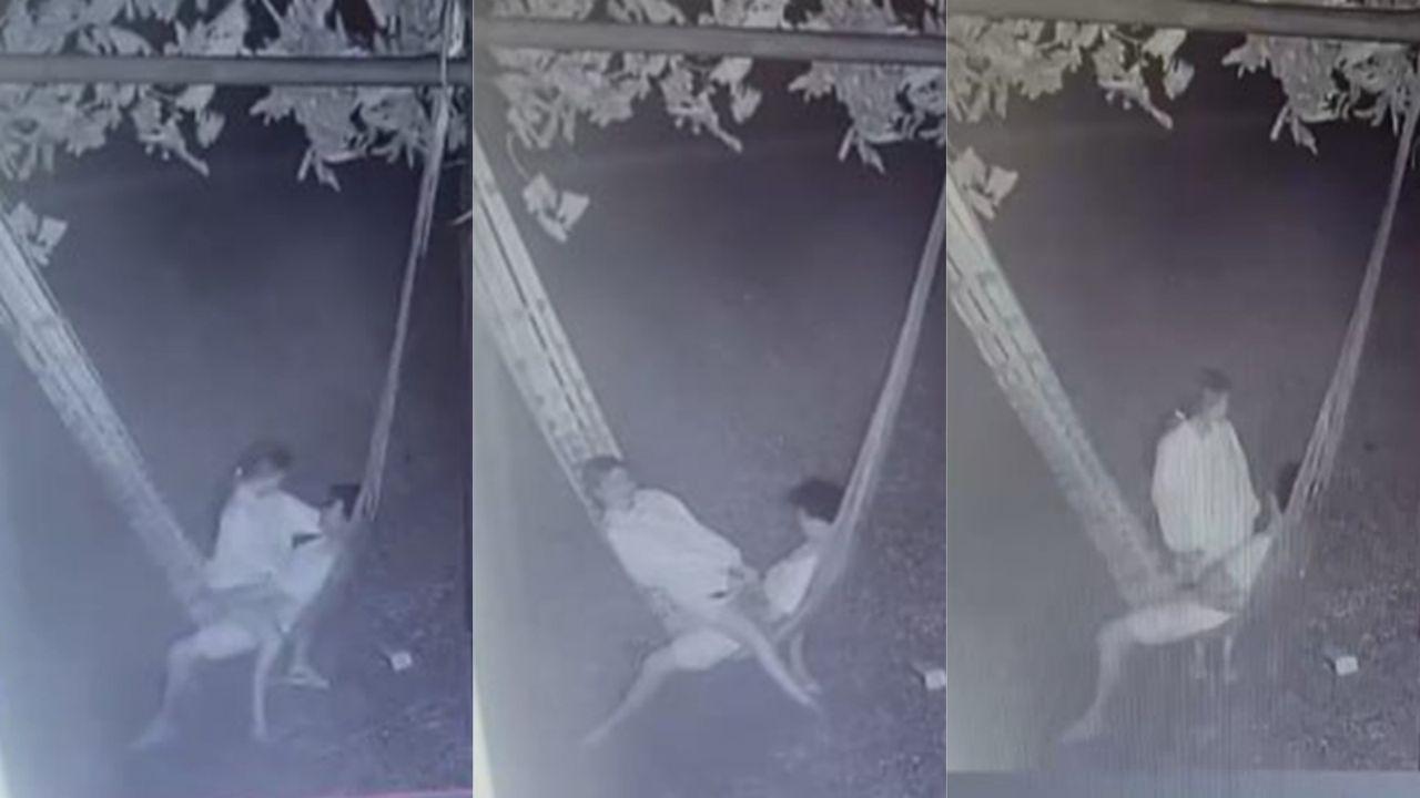 儿童乐园秋千情侣监控偷拍 半夜激情姿势刺激 视频流出尺度逆天！