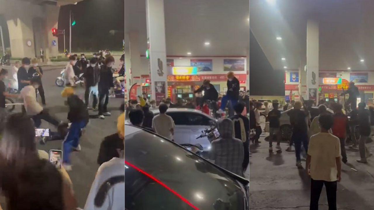 山东黄毛精神小伙加油站砸车视频疯传 群殴狂野似美国 尺度逆天引爆热议！