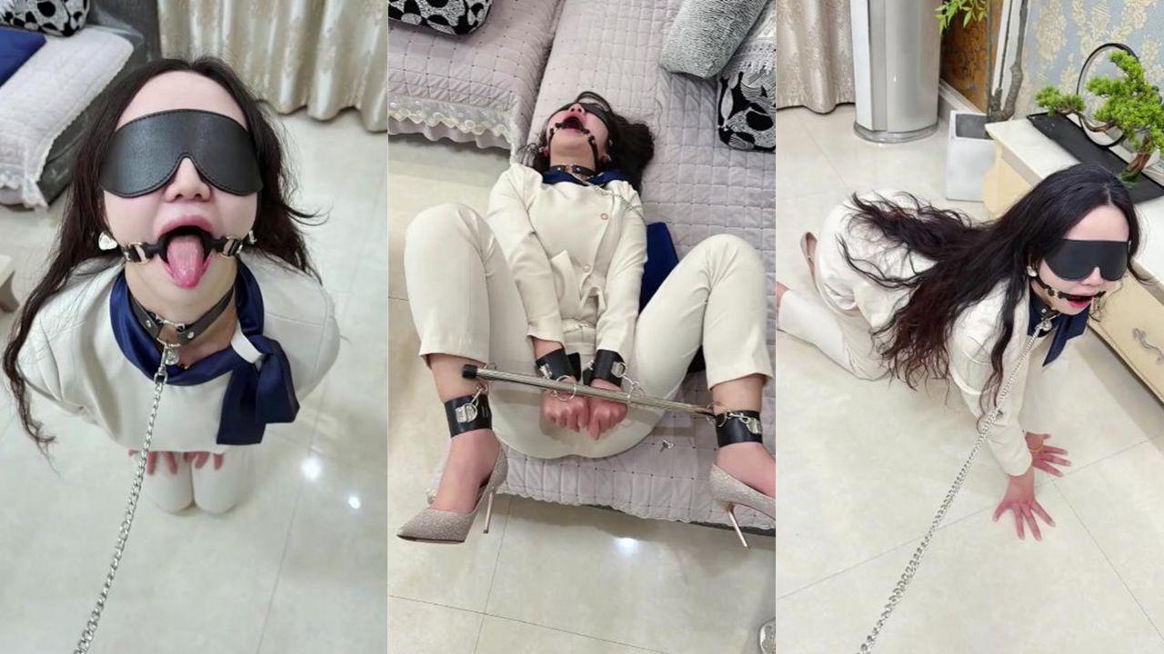 白虎姐姐被我用狗链调教 母狗属性爆发 无套内射母狗姐姐 口球呜咽骑乘狂操撸点满满！