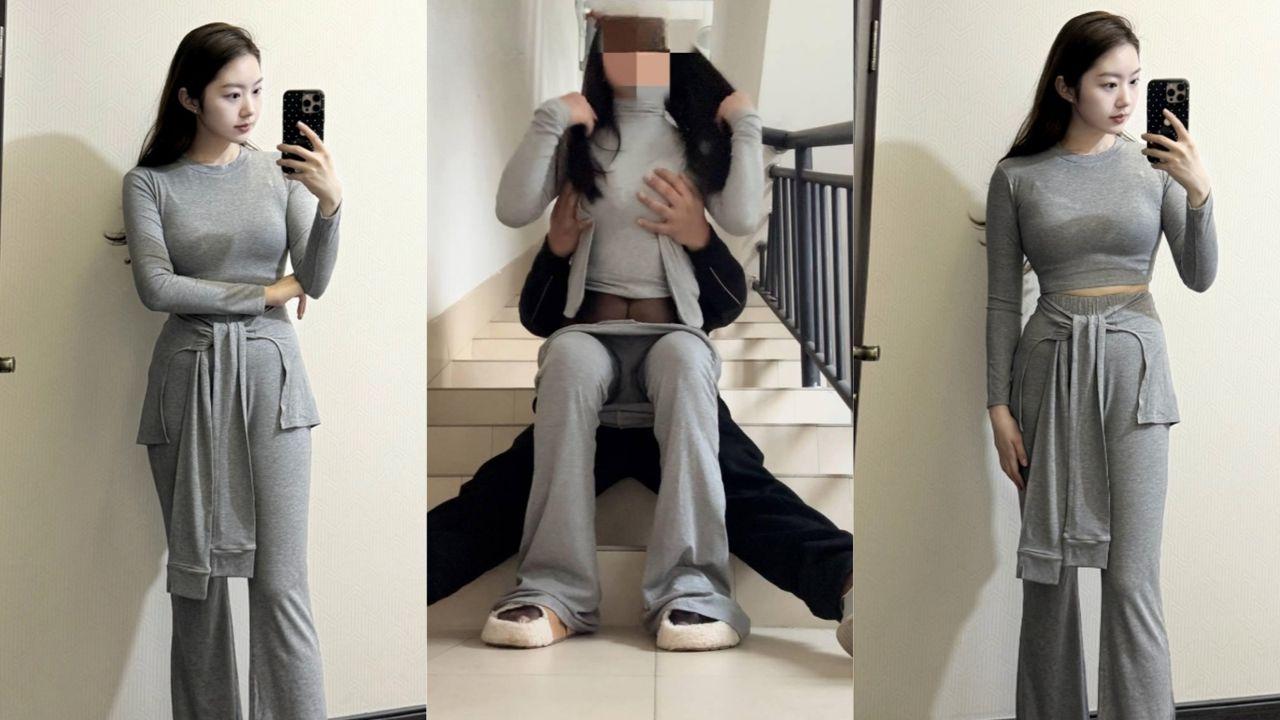 楼梯间爆操嫂子开档丝袜大屁股 骚穴湿透后入狂干 床上多姿势暴射美腿！