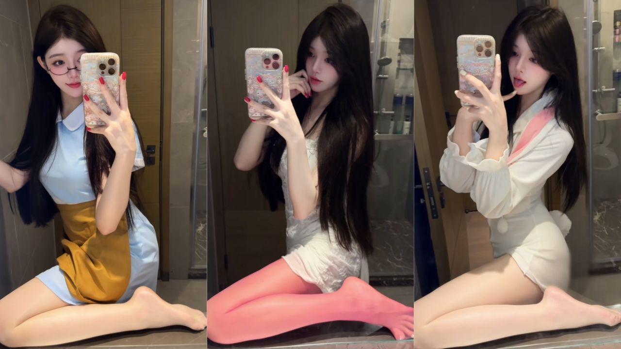 抖音80万粉丝网红妮兔定制私拍视频 美腿尤物丝足诱惑 颜值炸裂顶级足控福利！