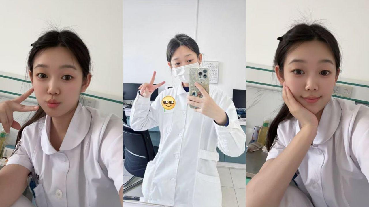 天津第二人民医院实习护士 王悦 自慰视频 蜂腰巨乳透明护士装超性感 震动棒猛插嫩穴！