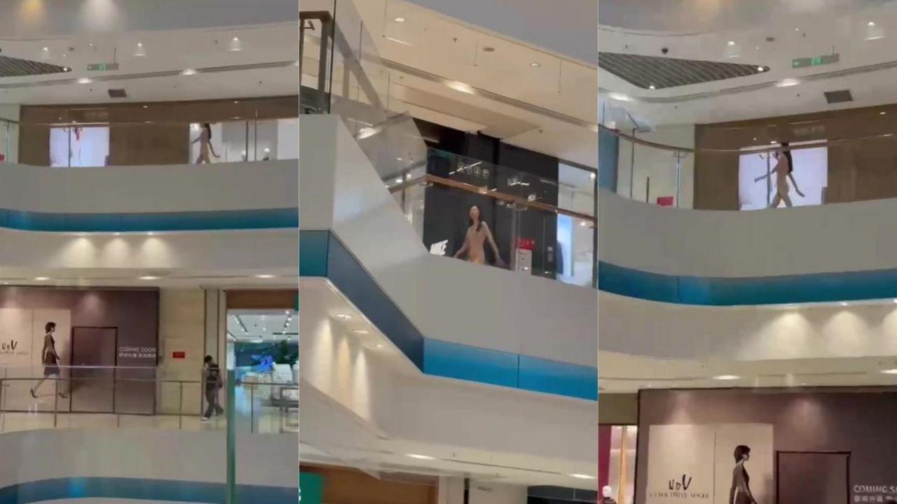 苏州中心商场女子裸奔视频疯传 七夕情伤还是调教任务？身材火辣大步流星 毫无羞耻感惊呆众人！